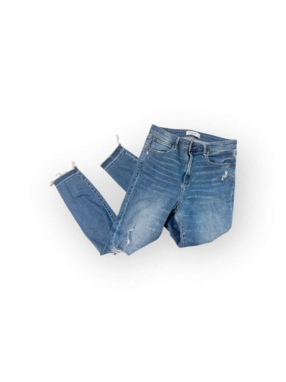Abercrombie & Fitch High Rise Super Skinny Ankle Distressed Jeans 10/30
